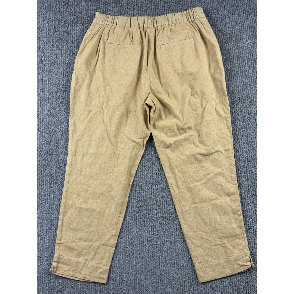 Banana Republic Womens 8P Hayden Pant Pull On Linen Blend Ankle Stretch Yellow